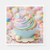 Pastel Marshmallow Regenboog Cupcake Verjaardag
