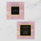 *~* Pastel Mauve Abstract Gold Flake Glitter Vierkante Visitekaartje (Voorkant / Achterkant)