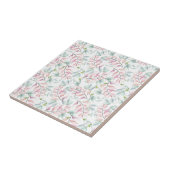 Pastel Mauve and Sage Dancing Leaves Ceramic Tile Tegeltje (Zijkant)