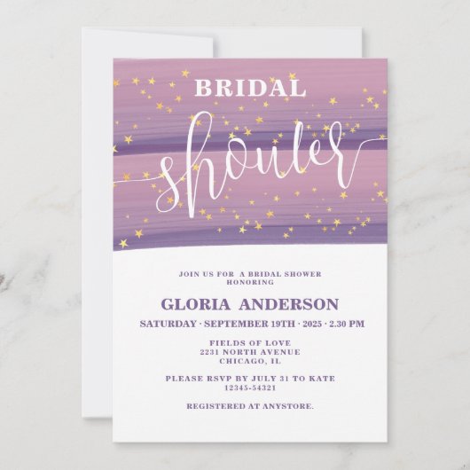 Pastel Mauve Bridal Shower Uitnodiging (Voorkant)