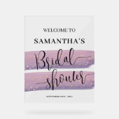 Pastel Mauve Celestial Vrijgezellenfeest Welkom Acryl Bord (Voorkant)