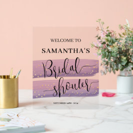 Pastel Mauve Celestial Vrijgezellenfeest Welkom Acryl Bord