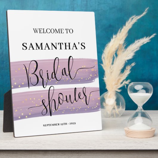 Pastel Mauve Celestial Vrijgezellenfeest Welkom Fotoplaat (Zijkant)