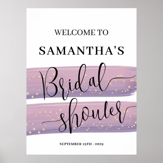 Pastel Mauve Celestial Vrijgezellenfeest Welkom Poster (Voorkant)