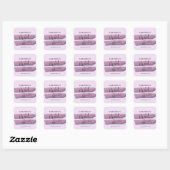 Pastel Mauve Hemelse Bruidsdouche Vierkante Sticker (Vel)