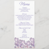 Pastel mauve paarse blush floral Weddenschap Menu (Voorkant)
