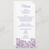 Pastel mauve paarse blush floral Weddenschap Menu (Voorkant / Achterkant)
