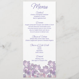 Pastel mauve paarse blush floral Weddenschap Menu