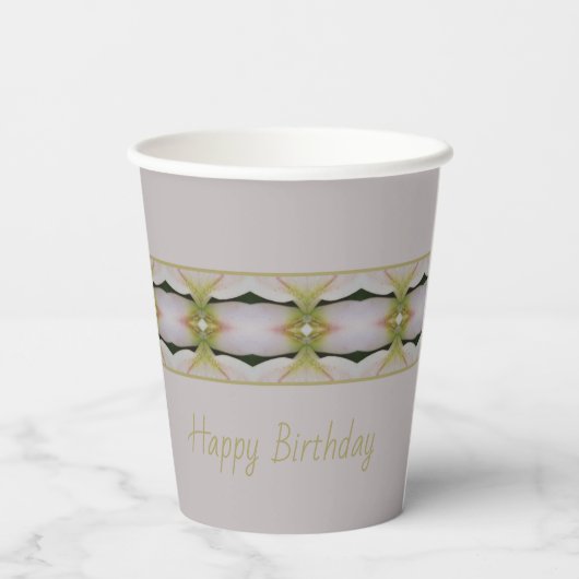 Pastel Mauve Patroon Papieren Bekers (Achterkant)