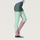 Pastel mauve roze groen blauwgroen  kleurenblok leggings (Rechts)