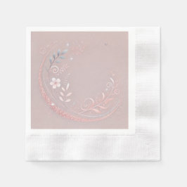 Pastel Mauveine Floral Motief Design Servet