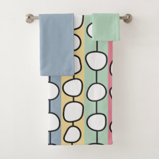 Pastel MCM kleurrijke lijnen Bad Handdoek