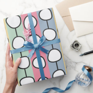 Pastel MCM kleurrijke lijnen Cadeaupapier