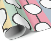 Pastel MCM kleurrijke lijnen Cadeaupapier (Rol Hoek)