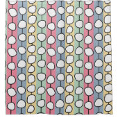 Pastel MCM kleurrijke lijnen Douchegordijn (Voorkant)