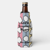 Pastel MCM kleurrijke lijnen Flesjeskoeler (Fles Voorkant)