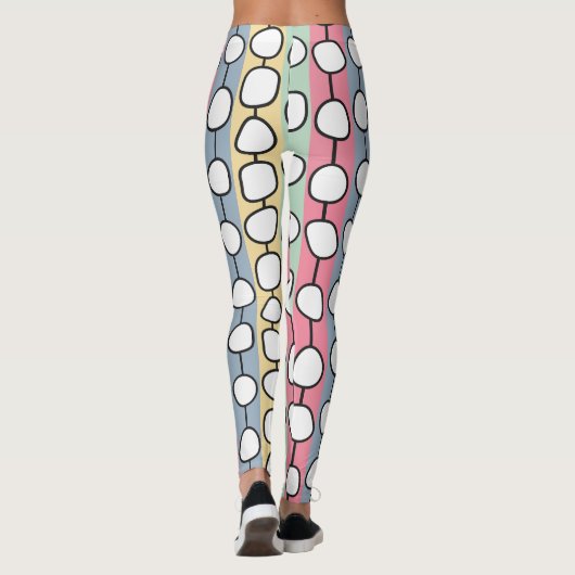 Pastel MCM kleurrijke lijnen Leggings (Achterkant)