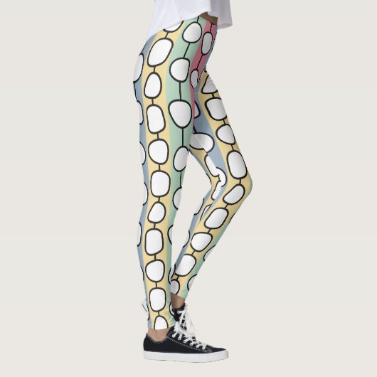 Pastel MCM kleurrijke lijnen Leggings (Rechts)