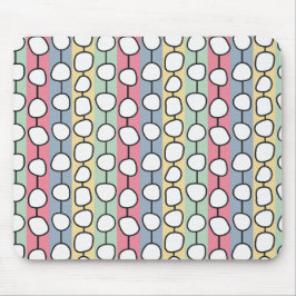 Pastel MCM kleurrijke lijnen Muismat