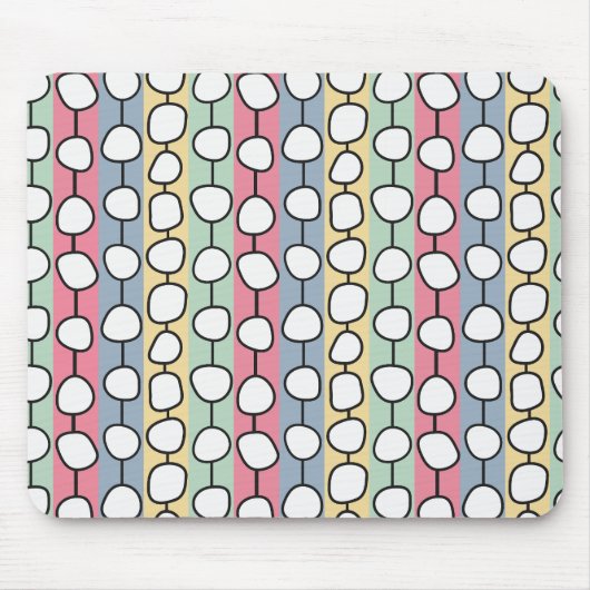 Pastel MCM kleurrijke lijnen Muismat (Voorkant)