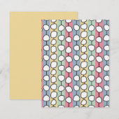 Pastel MCM kleurrijke lijnen Notitiekaartje (Voorkant / Achterkant)