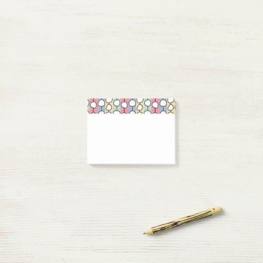Pastel MCM kleurrijke lijnen Post-it® Notes (Op bureau)