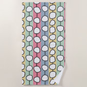 Pastel MCM kleurrijke lijnen Strandlaken (Voorkant)