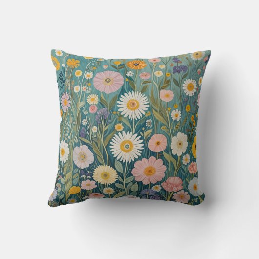 Pastel Meadow Bliss Kussen (Achterkant)