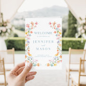 Pastel Meadow Floral Wedding Foldable Program