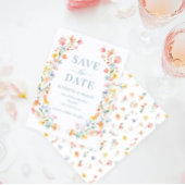 Pastel Meadow Flowers Spring Summer Save the Date Kaart