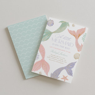 Pastel Meermin Themaparty voor Babyshower Kaart