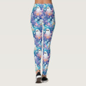 Pastel Meisje Halloween Schattige Spook Retro Flor Leggings (Achterkant)