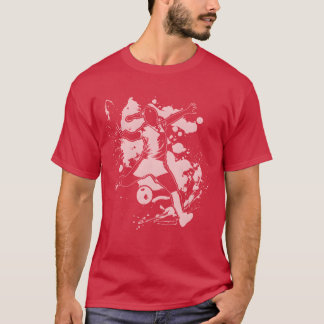 Pastel meisjes voetbalspeler sport vriend t-shirt
