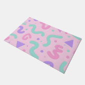 Pastel Memphis kronkelige geometrische speelse ret Deurmat (Schuin)