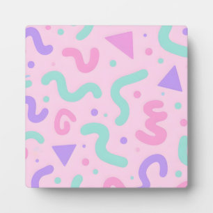 Pastel Memphis kronkelige geometrische speelse ret Fotoplaat