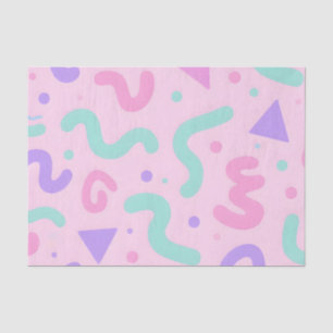 Pastel Memphis kronkelige geometrische speelse ret Tissuepapier