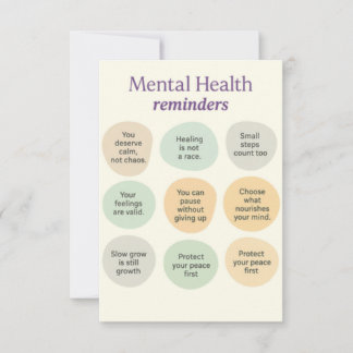 Pastel Mental Health Reminder Bedankkaart