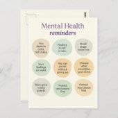 Pastel Mental Health Reminder  Briefkaart (Voorkant / Achterkant)