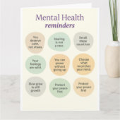 Pastel mentale gezondheidsherinnering bedankkaart (Voorkant)