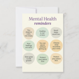 Pastel mentale gezondheidsherinnering  bedankkaart