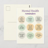 Pastel mentale gezondheidsherinnering  briefkaart (Voorkant / Achterkant)