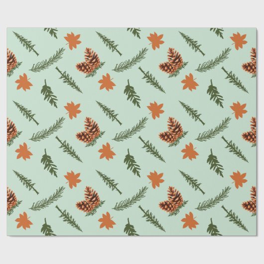 Pastel Menthol Naadloos inpakpapier voor Herfst (Vlak)