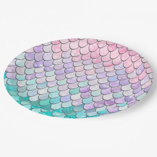 Pastel Mermaid Birthday Party Paper Borden Papieren Bordje (Gekanteld)