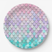 Pastel Mermaid Birthday Party Paper Borden Papieren Bordje (Voorkant)