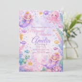 Pastel Mermaid Celebration Invitation Editable Kaart (Staand voorkant)