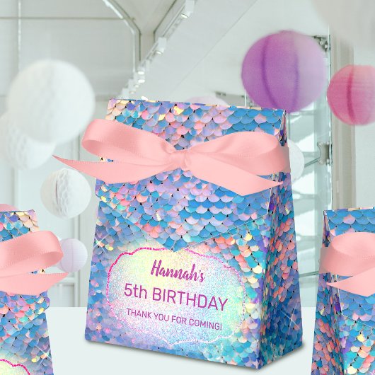 pastel mermaid kids Birthday Favor Box Bedankdoosjes