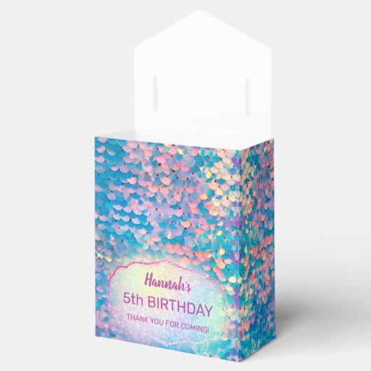 pastel mermaid kids Birthday Favor Box Bedankdoosjes (Geopend)