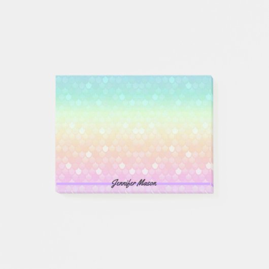 pastel Mermaid Personal voegt naam toe Post-it® Notes (Voorkant)