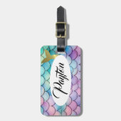 Pastel Mermaid Scales Bagagelabel (Voorkant verticaal)