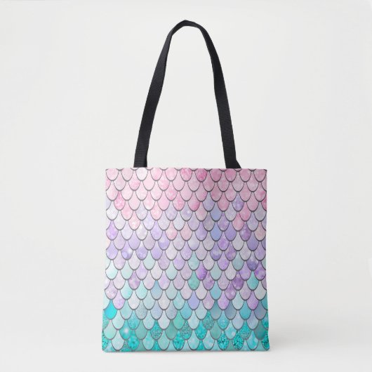 Pastel Mermaid Scales Canvas tas (Voorkant)